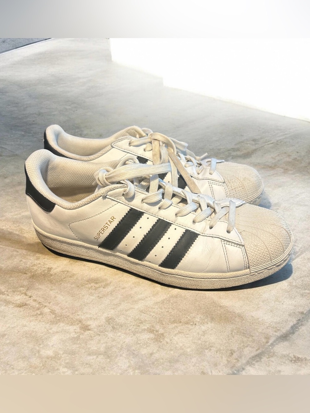 Adidas Originals Superstar Mens Size 9 White Black Leather Shoes C77124 2016